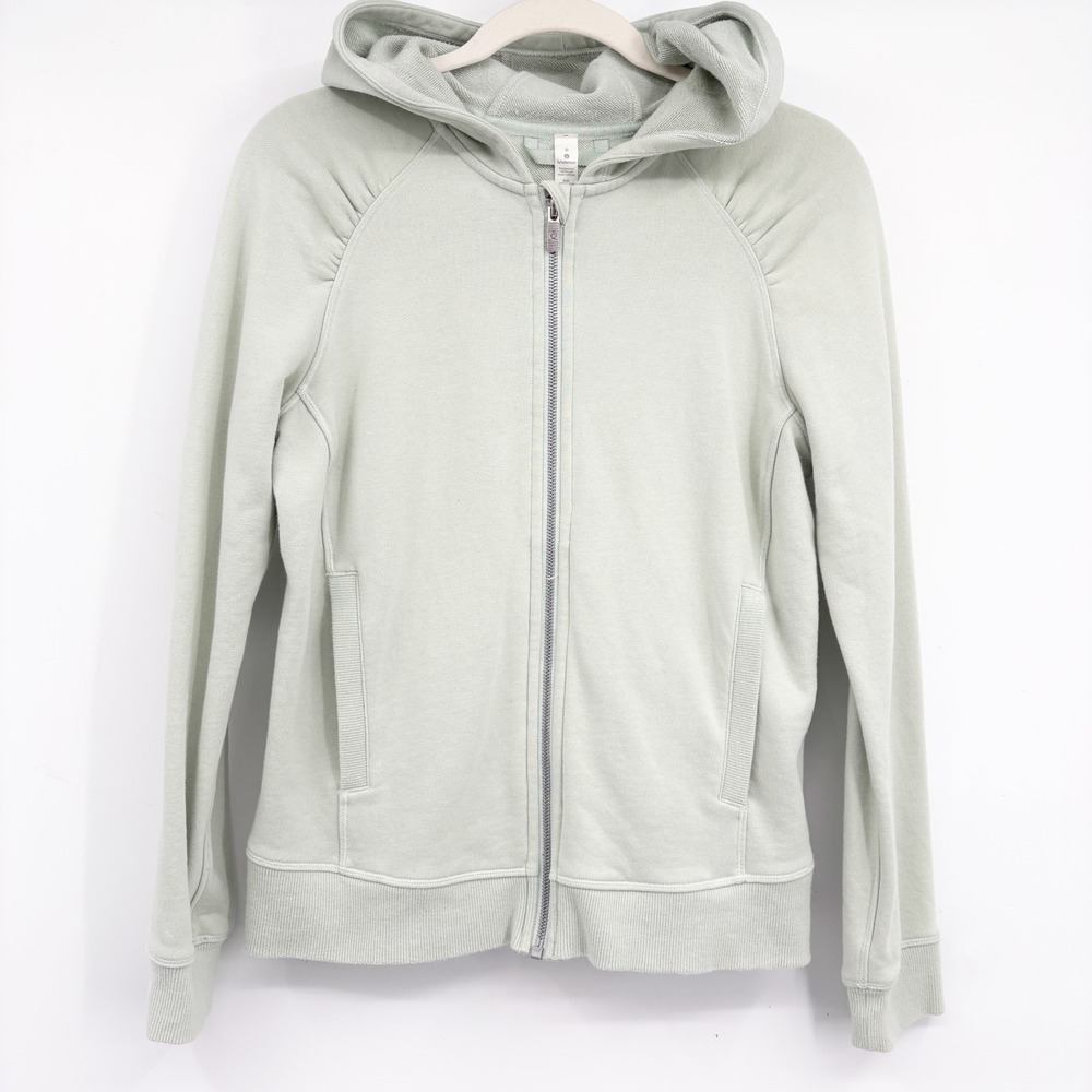Lululemon Womens Cotton Sea Breeze Cool & Collected Zip Hoodie Jacket Size 6